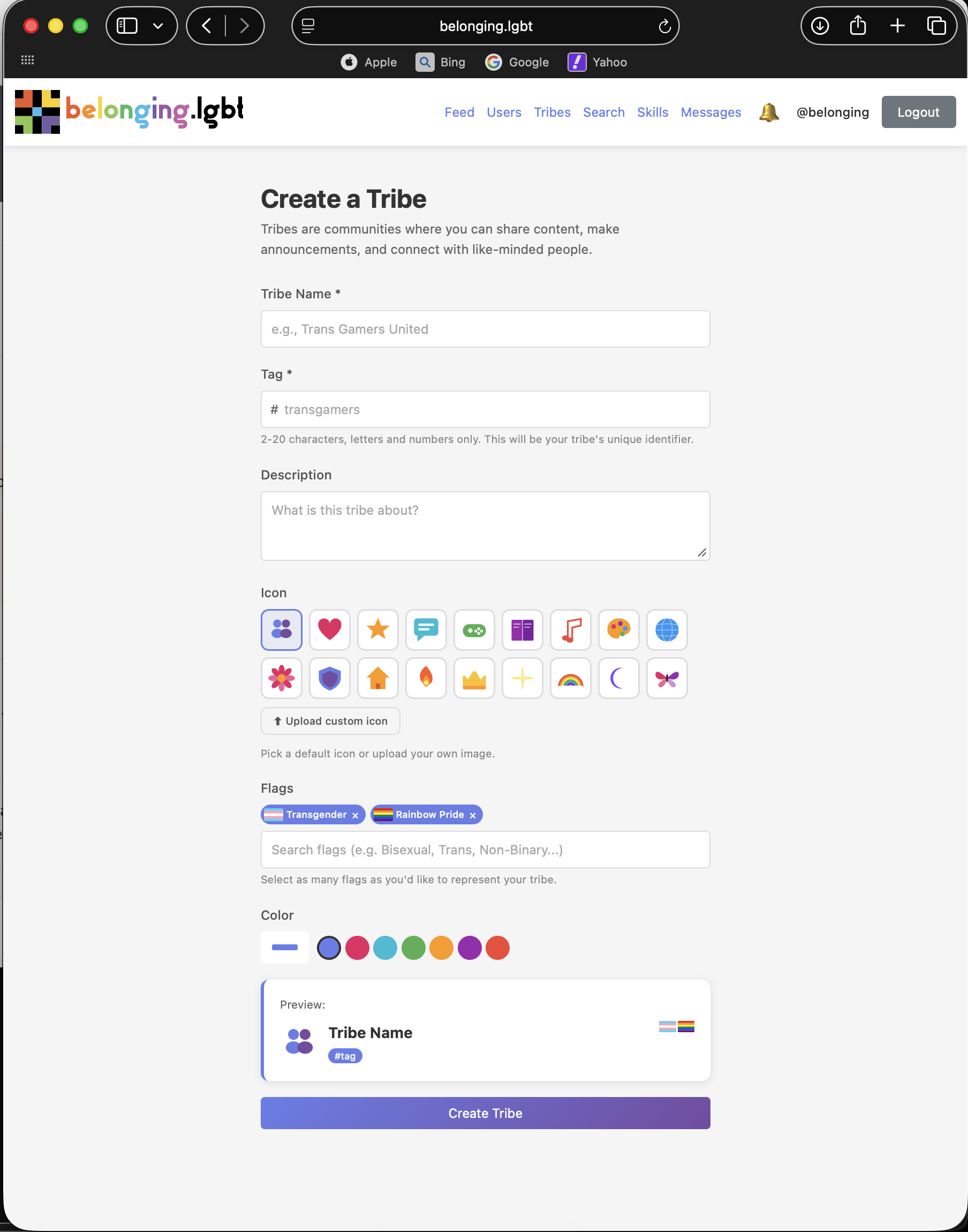 Belonging.lgbt updates